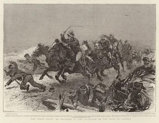 Řecká Rout, Incident Stampede na cestě do Larissy